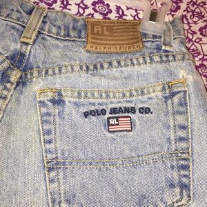 High waisted jean shorts